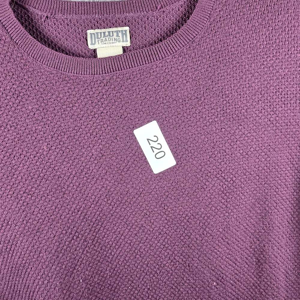 Duluth Trading Women L Purple Eggplant Pullover Sweater Waffle Long Oversize - Picture 9 of 9
